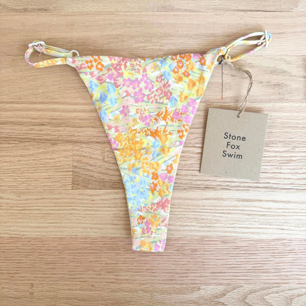 Stone Fox Swim Isle Bottom‎ Flower Fields Floral Bikini Swimwear Size L